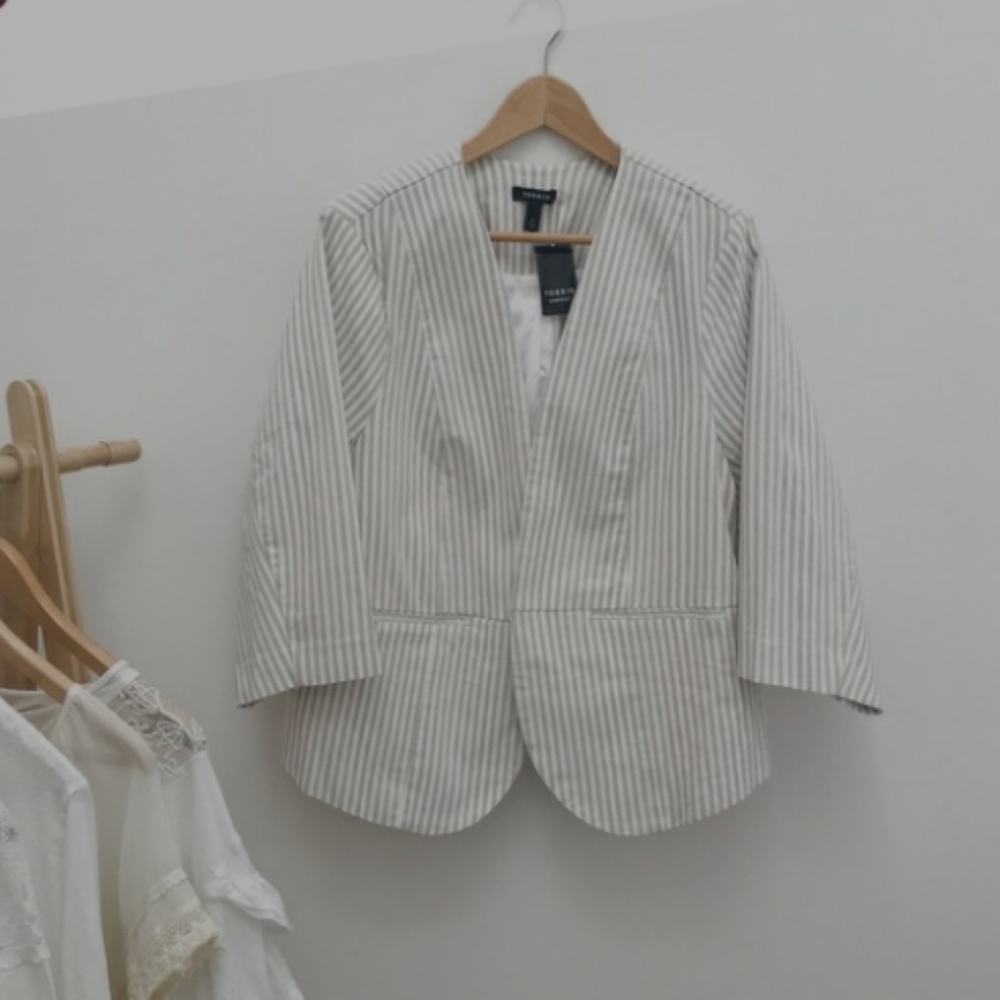 Torrid Striped Blazer Open Style
